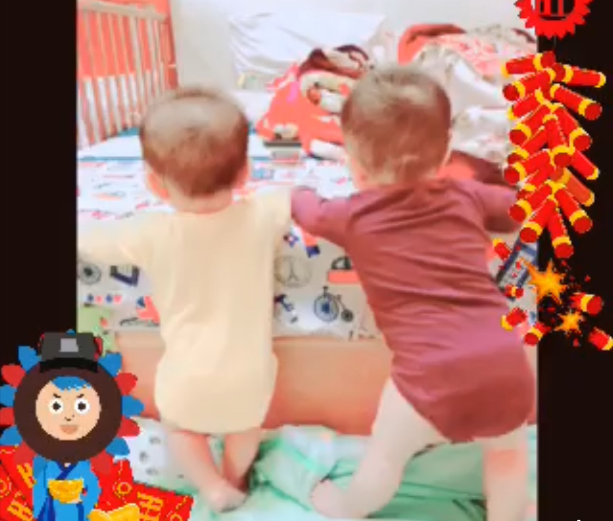 新年新春快乐 派出安安电臀双宝来跟大家拜年